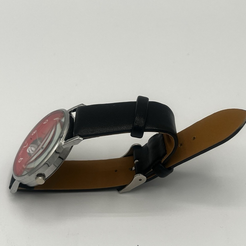 French Bulldog Quartz‎ Watch Womens 37mm Red Dial Black Band Needs Battery - Picture 4 of 5
